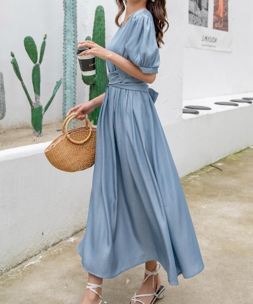 「DAY CLOSET」 半袖ワンピース M コーラルピンク レディース_画像2