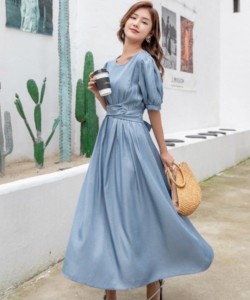 「DAY CLOSET」 半袖ワンピース M コーラルピンク レディース_画像7