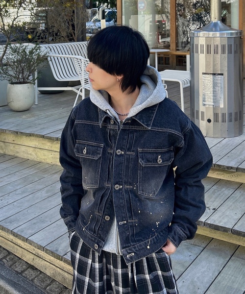 「MandO(Auntie Rosa)」 デニムジャケット LARGE インディゴブルー メンズ_画像5