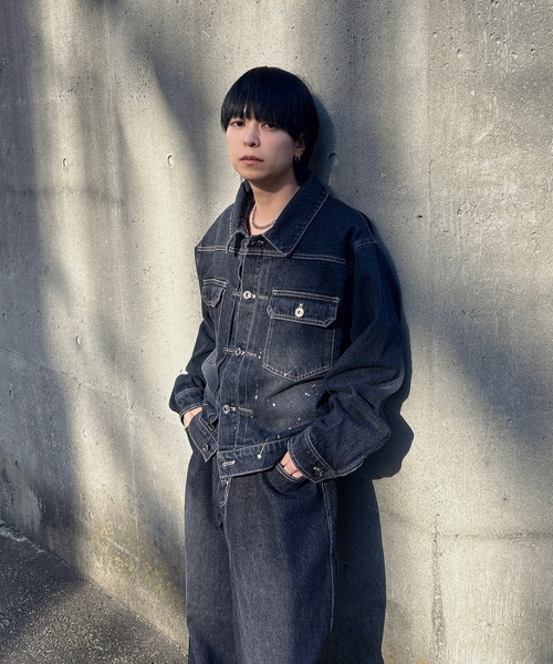「MandO(Auntie Rosa)」 デニムジャケット LARGE インディゴブルー メンズ_画像8