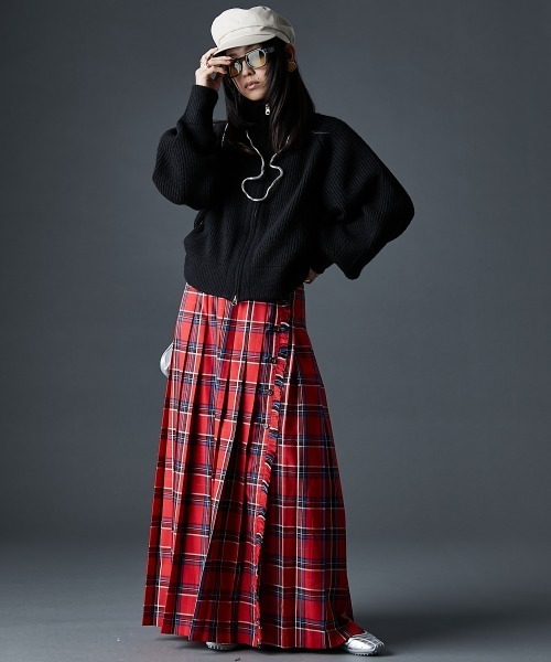 「GEVS.」 ロングスカート M レッド レディース_画像4
