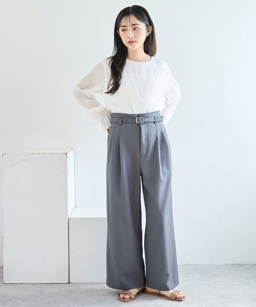 mil（ミル） スラックス パンツ 入学式 卒業式 「ベルト付き」 ハイ