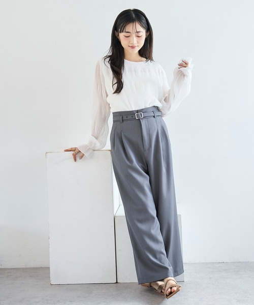 mil（ミル） スラックス パンツ 入学式 卒業式 「ベルト付き」 ハイ