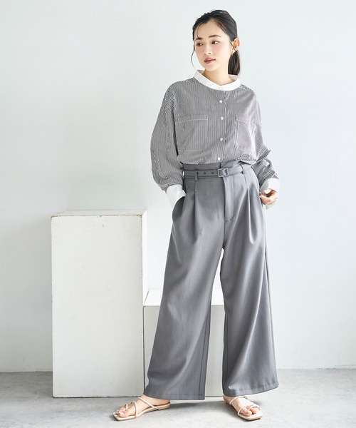 mil（ミル） スラックス パンツ 入学式 卒業式 「ベルト付き」 ハイ