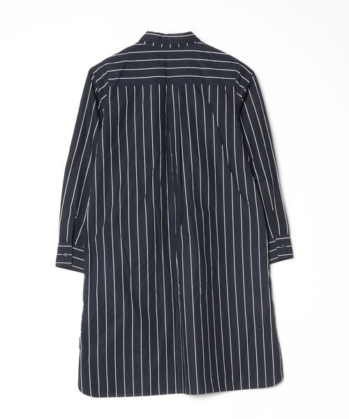 「BEAMS LIGHTS」 ストライプ柄シャツワンピース - ネイビー レディース_画像2