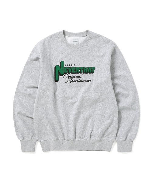 た*し様 thisisneverthat ロゴスウェット Lサイズ グレー thisisneverthat（ディスイズネバーザット） スウェットカットソー L
