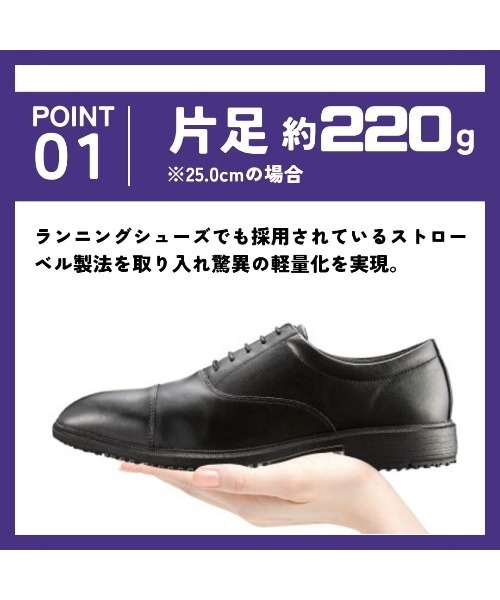 「HYDRO-TECH」 レザーシューズ 26.5cm ブラック メンズ_画像9