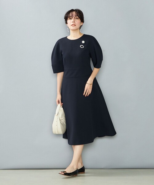 「NOLLEY'S」 半袖ワンピース 38 アイボリー レディース_画像2