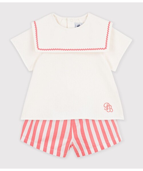 ブラウス シャツ セーラーカラーベビー２点セット キッズ 子供服の画像