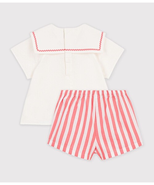 ブラウス シャツ セーラーカラーベビー２点セット キッズ 子供服の画像