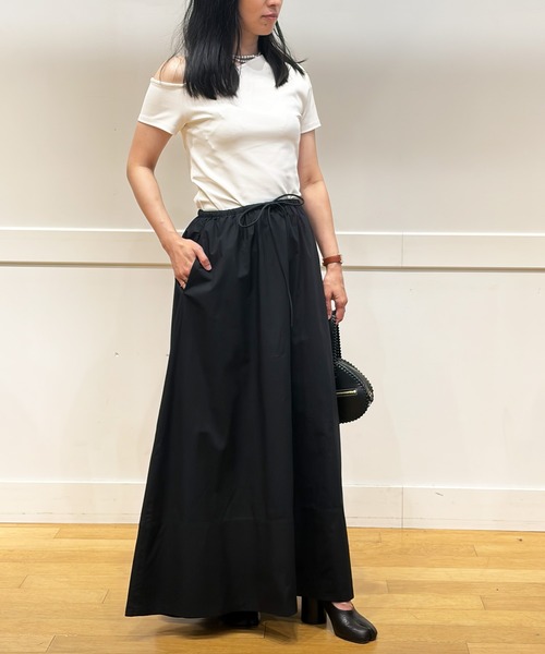 スカート BANANA REPUBLIC FACTORY STORE　　日本限定 ドローストリング Ａライン マキシスカートの画像
