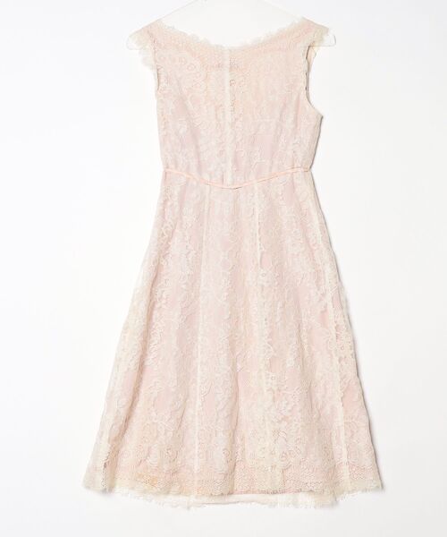 「REBECCA TAYLOR」 レースノースリーブワンピース 2 ベージュ レディース_画像2
