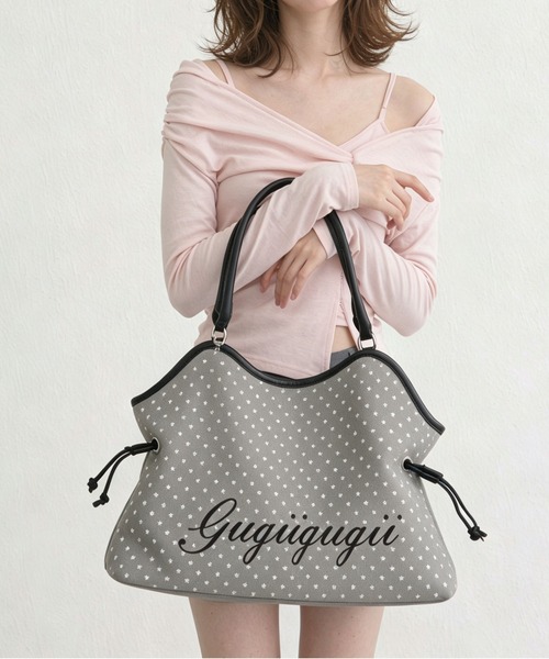LA VORAGINE（ラ ヴォラジネ） トートバッグ ドット.レオパード柄 ロゴ