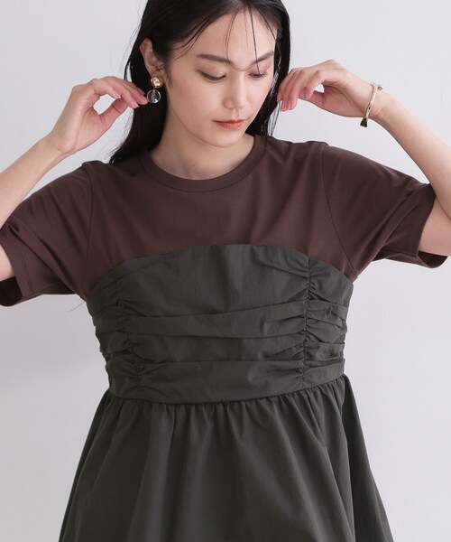 shiro様　1528 メゾンスペシャル　ビスチェドッキング　カットソー　F OPAQUE.CLIP（オペークドットクリップ） tシャツ 半袖 ビスチェ