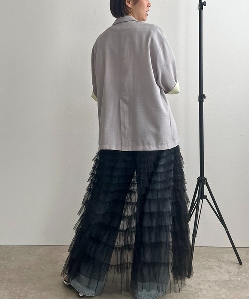 「LHELBIE」 フリルスカート M アイボリー レディース_画像6