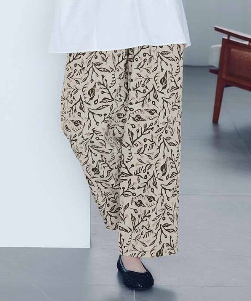 真木テキスタイル シルクリネン大格子のパンツ MAKI TEXTILE STUDIO
