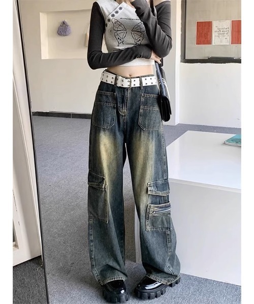 「.KOM」 デニムパンツ S インディゴブルー レディース_画像2