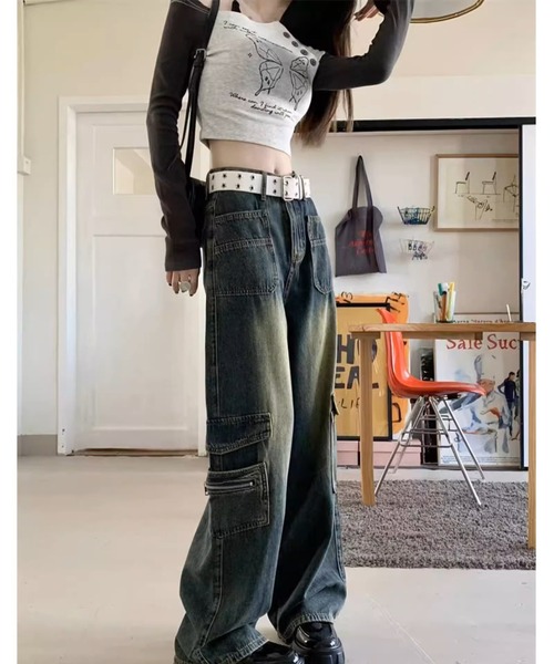 「.KOM」 デニムパンツ S インディゴブルー レディース_画像4
