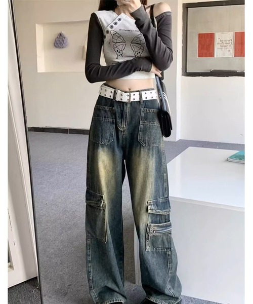 「.KOM」 デニムパンツ S インディゴブルー レディース_画像5