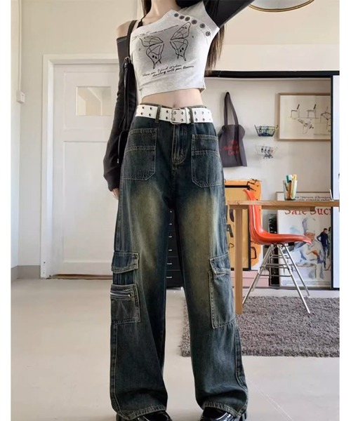 「.KOM」 デニムパンツ S インディゴブルー レディース_画像6