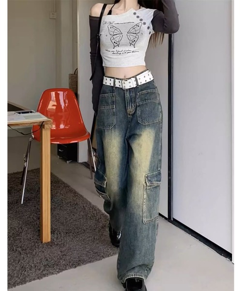 「.KOM」 デニムパンツ S インディゴブルー レディース_画像7