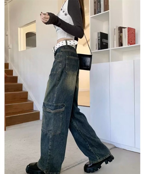 「.KOM」 デニムパンツ S インディゴブルー レディース_画像8