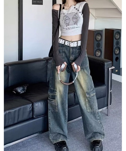 「.KOM」 デニムパンツ S インディゴブルー レディース_画像9