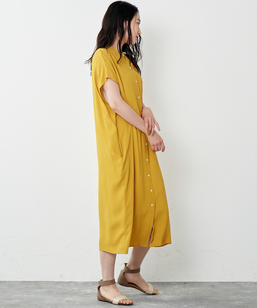 「MELROSE claire」 半袖ワンピース FREE イエロー レディース_画像6