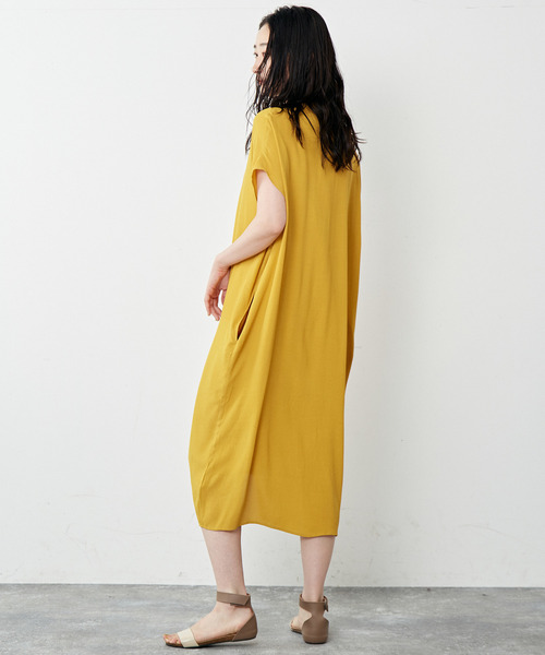 「MELROSE claire」 半袖ワンピース FREE イエロー レディース_画像8