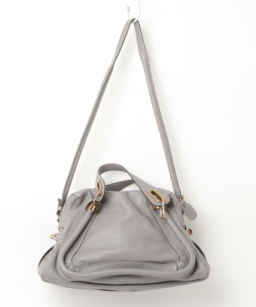 Chloé クロエ グレー レザー ハンドバッグ パラティ Chloe（クロエ） パラティ 2WAYバッグ - グレー レディース : ZOZOTOWN