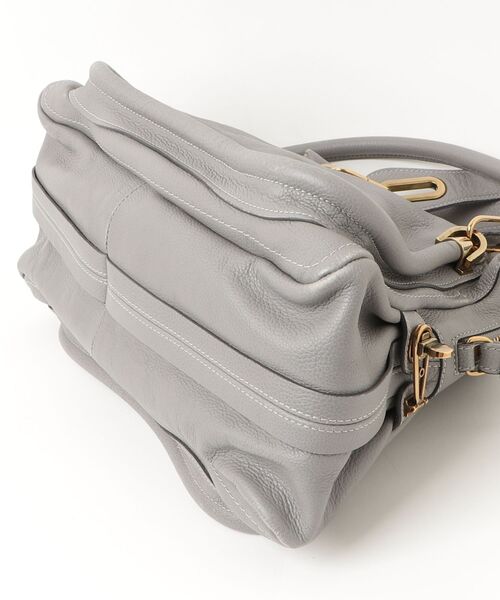 Chloé クロエ グレー レザー ハンドバッグ パラティ Chloe（クロエ） パラティ 2WAYバッグ - グレー レディース : ZOZOTOWN