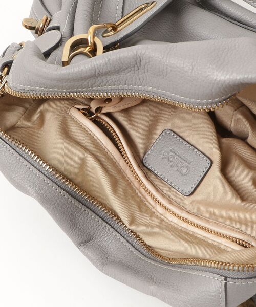 Chloé クロエ グレー レザー ハンドバッグ パラティ Chloe（クロエ） パラティ 2WAYバッグ - グレー レディース : ZOZOTOWN