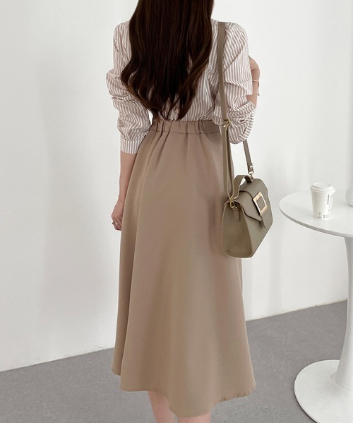 「ECLIN」 ドッキングワンピース X-LARGE ベージュ レディース_画像3