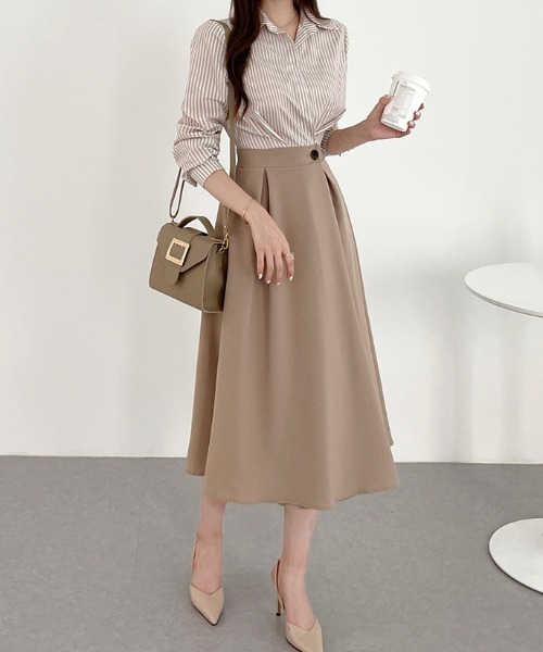 「ECLIN」 ドッキングワンピース X-LARGE ベージュ レディース_画像4