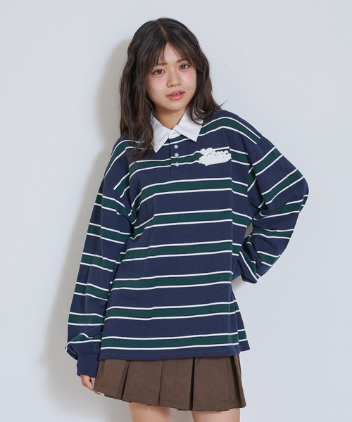 LOVETOXIC tシャツ 「LTXC」マルチボーダーラガーシャツ○ キッズ 子供