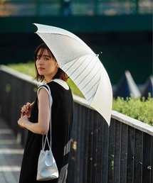 傘 Because 晴雨兼用 日傘 マーガレット刺繍 2トーンストライプ 長傘 Uvカット 紫外線カット Zozotown Paypayモール店 通販 Paypayモール