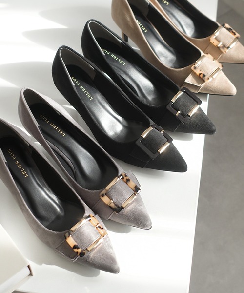 AmiAmi（アミアミ） パンプス べっ甲バックル付きポインテッドトゥ