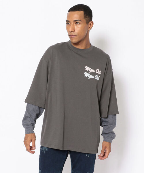 高品質通販 tシャツ ZOZOTOWN PayPayモール店 - 通販 - PayPayモール Tシャツ KAGAFURI KAMAKURA(カガフリ カマクラ)Wipe out立体刺繍レイヤードTシャツ 安い豊富な