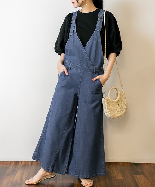 atONE（アットワン） サロペット オーバーオール カシュクールデニム