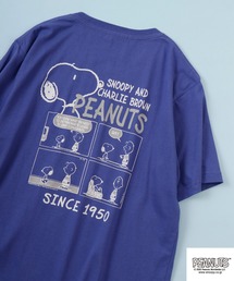 PEANUTS tシャツ スヌーピー バックプリント 半袖Tシャツ