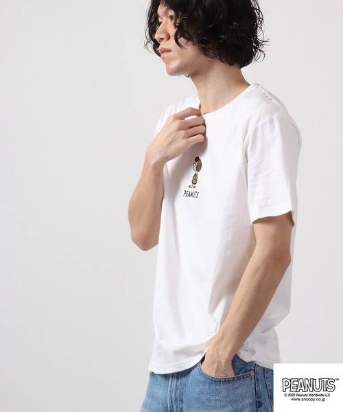 PEANUTS tシャツ スヌーピー バックプリント 半袖Tシャツ