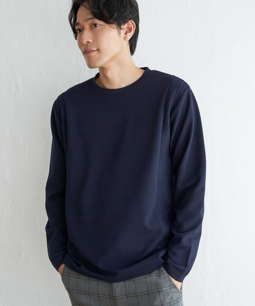 ikka（イッカ） tシャツ フクレジャガード切り替えロンT メンズ