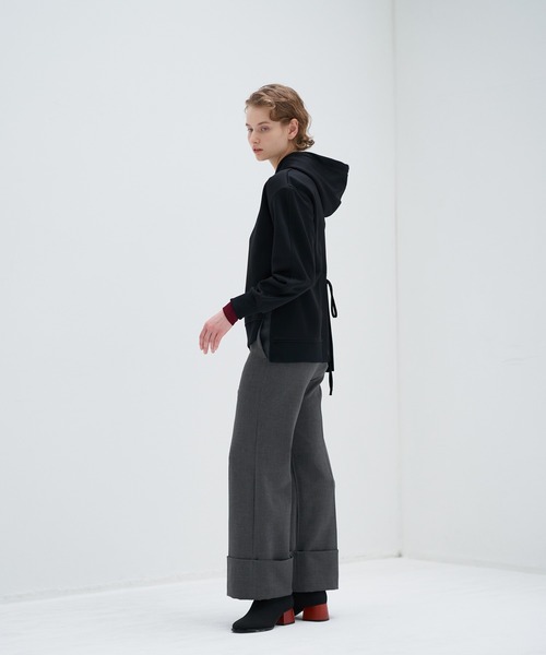 LANVIN en Bleu - ランバンオンブルー パーカー シフォン レディース 38(M相当) ブラック LANVIN en Bleu - ランバンオンブルー パーカー シフォン
