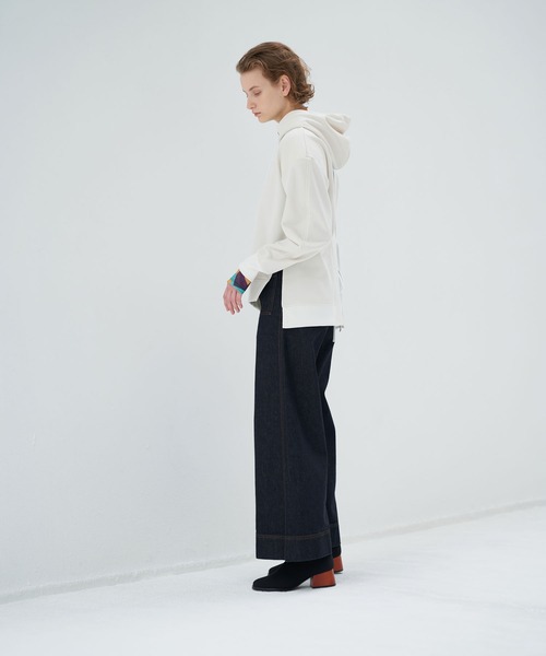 LANVIN en Bleu - ランバンオンブルー パーカー シフォン レディース 38(M相当) ブラック LANVIN en Bleu - ランバンオンブルー パーカー シフォン