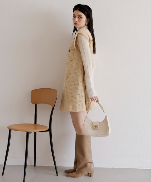 VIS ハンドバッグ 「新色追加」「180℃美人見え」ハンドルリボン