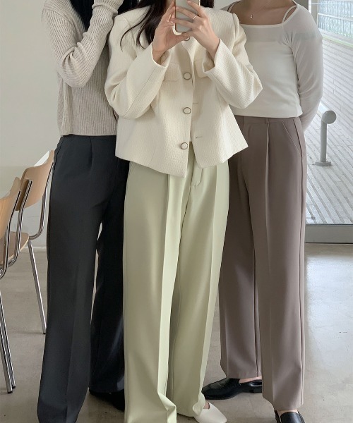 N.s スラックス パンツ 何本も欲しくなるタックセミワイドパンツ