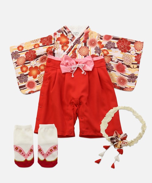 chil2 ベビー服 ロンパース 袴ロンパース 3点セット : ZOZOTOWN Yahoo