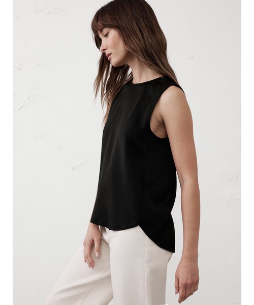 【新品】バナナリパブリック　レディース トップス　L 半袖 BANANA REPUBLIC ブラウス シャツ FACTORY STORE シェルタンク