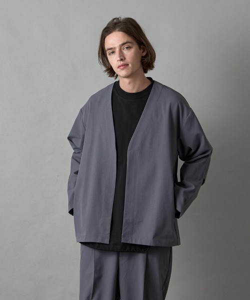 SLICK スリック カーディガン ブラック SLICK カーディガン 「SLICK/スリック」Tech Twill Buttonless