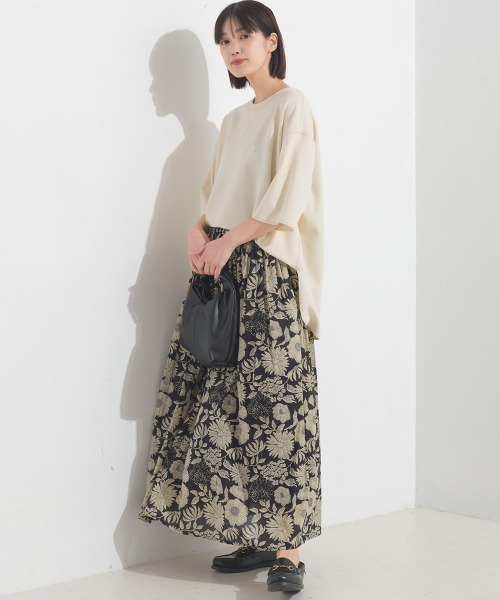 OMNES（ファッション） スカート コットンボイル総柄ギャザー